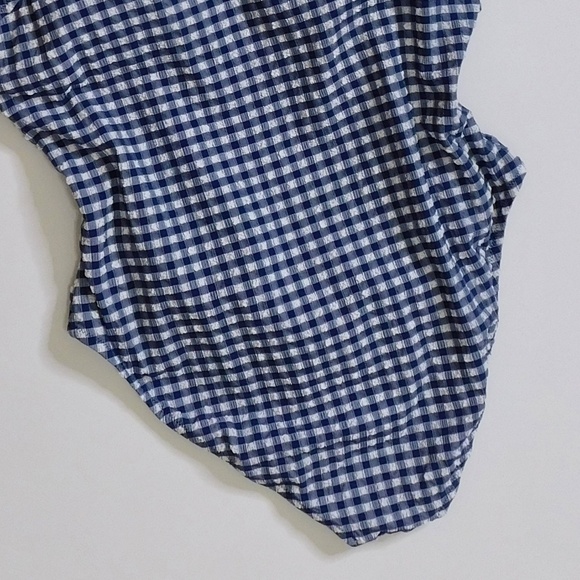 NWT! J. CREW Nia Ruched Squareneck One-Piece Blue White Dark Evening Swimsuit 18 - Picture 11 of 16